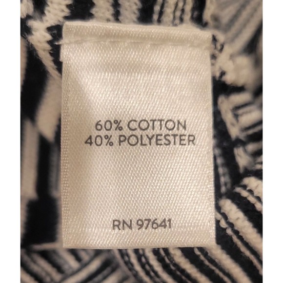 J. Jill Striped Knit Sweater Top Cotton Black White 3/4 Sleeve Boxy Size Small - Picture 4 of 9